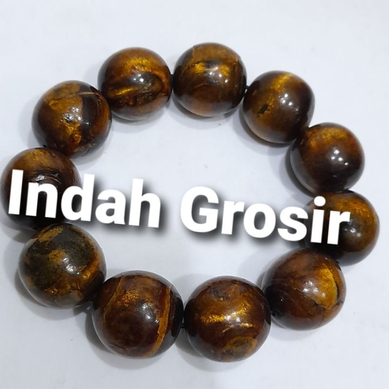 Gelang Kayu Tali Arus Mas 20mm