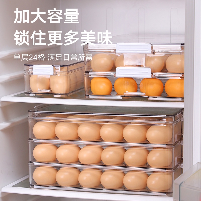 Tempat Box Telur Sekat Kotak Box Organizer Rak Serbaguna Dengan Tutup / Box Egg Organizer