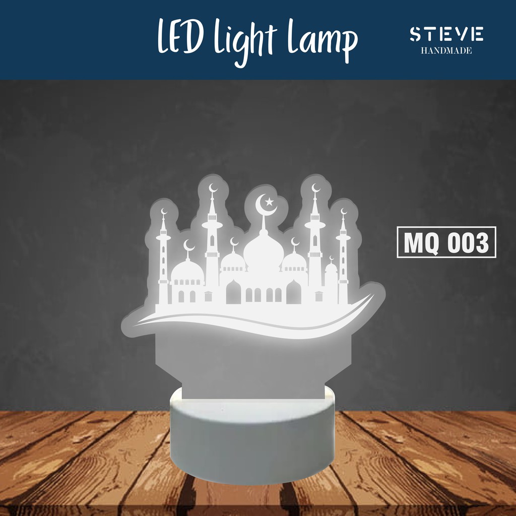 Lampu Tidur Mosque Edition LED Akrilik Free Custom LT2001 Steve Handmade