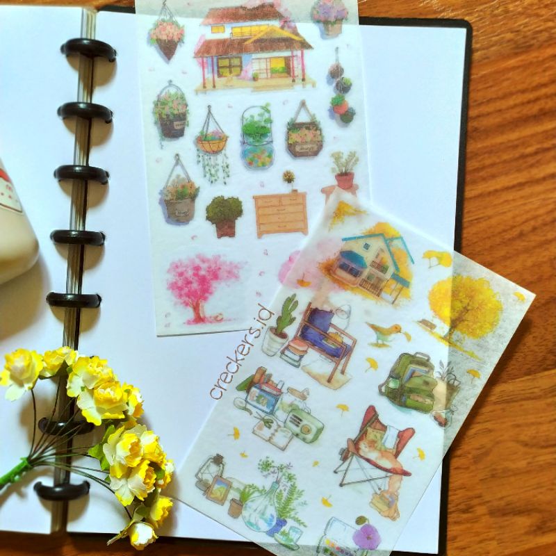 

[creckers.id] Washi Sticker Rumah dan Taman Deco Sticker Jurnal Sticker Aesth
