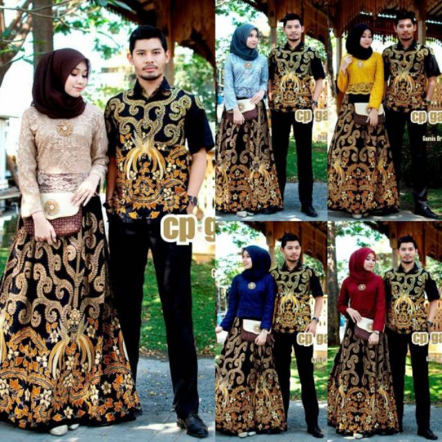 BATIK COUPLE GAMIS KOMBINASI BRUKAT