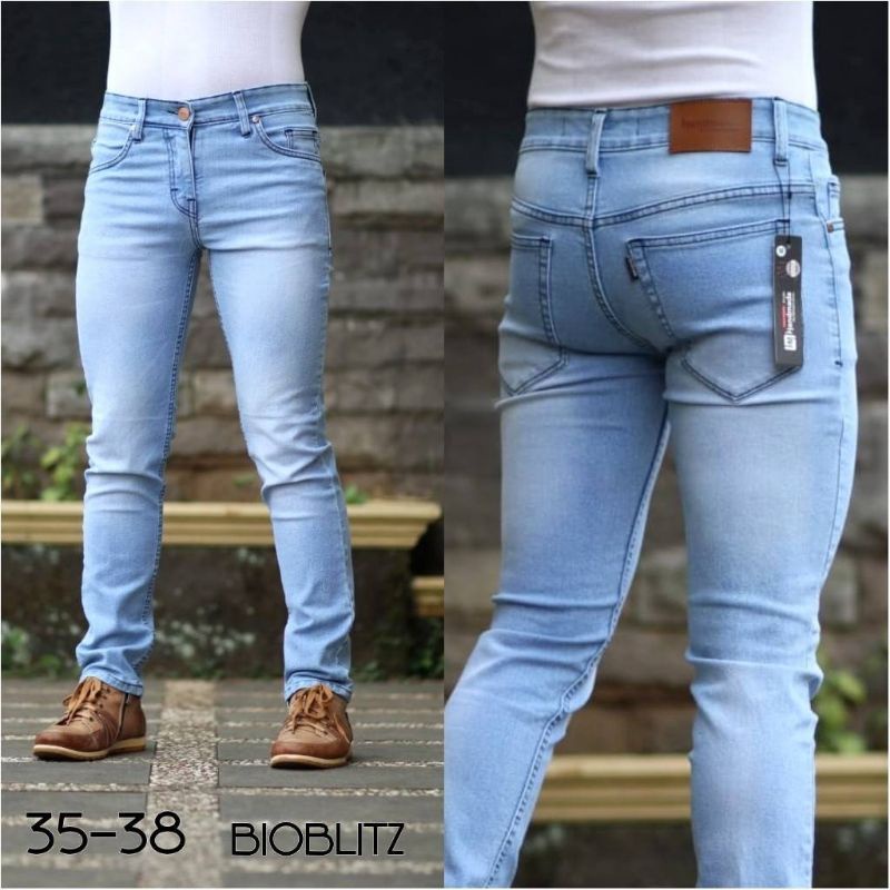 Celana Jeans Pria Naomi Hitam Size 28-38 Big Size Original Handmade