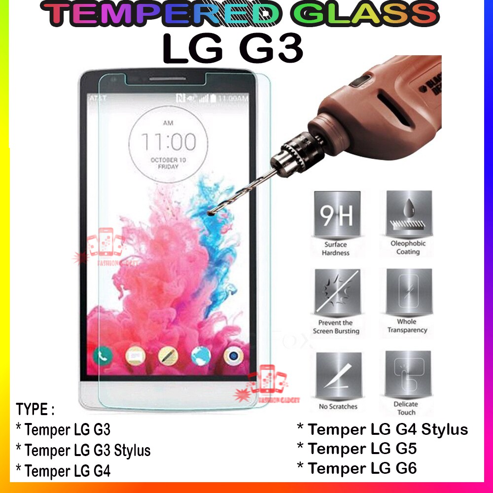 TEMPERED GLASS LG G3 / LG G3 STYLUS / LG G4 / LG G4 STYLUS / LG G5 / LG MAGNA H502 / LG K10 2017 / LG K10 2018 ANTI GORES KACA TEMPER GLASS CLEAR