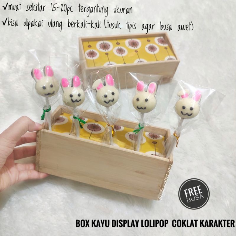 

Busa pajangan stik coklat tangkai- Gabus lolipop lapis kertas kado - standing display loli ekonomis