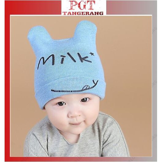 PGT - Topi Kupluk Rajut Bayi Telinga Milk/ Topi Kupluk Unisex /Kupluk Keren