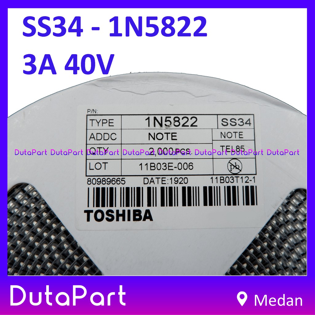 SS34 1N5822 IN5822 3A 40V SMD Schottky Diode Dioda 5822 SS 34 DO-214AC