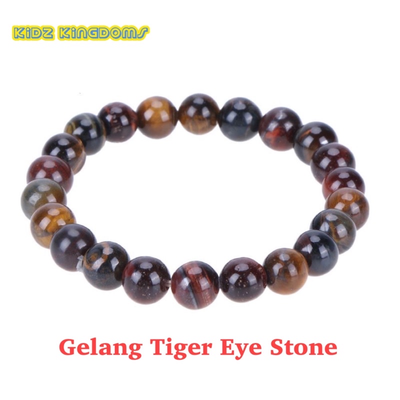 Gelang Batu Tiger Eye Natural Stone Original Bracelet