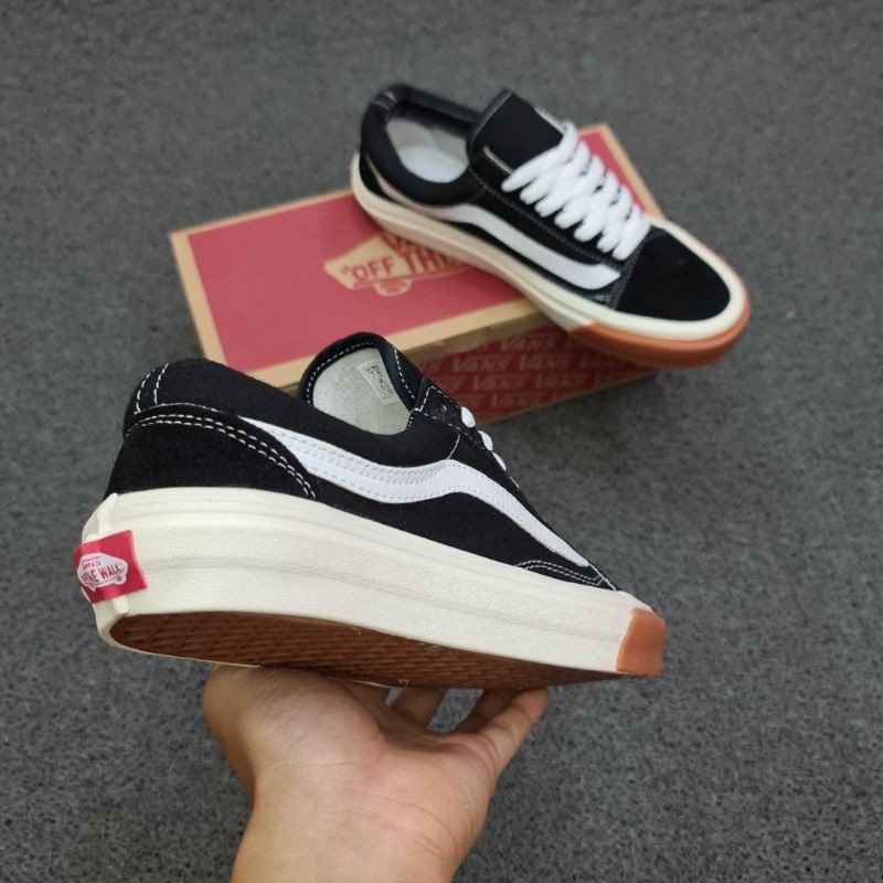 OBRAL SEPATU SNEAKERS VAULT OG OLD SKOOL BEMPER GUM BLACK WHITE GRADE ORIGINAL 36-43 SEPATU HITAM GEM-5