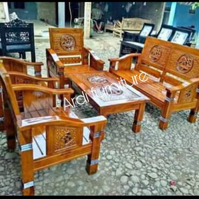 Meja kursi tamu ukir jepara kursi plamboyan kayu jati furnitur jepara