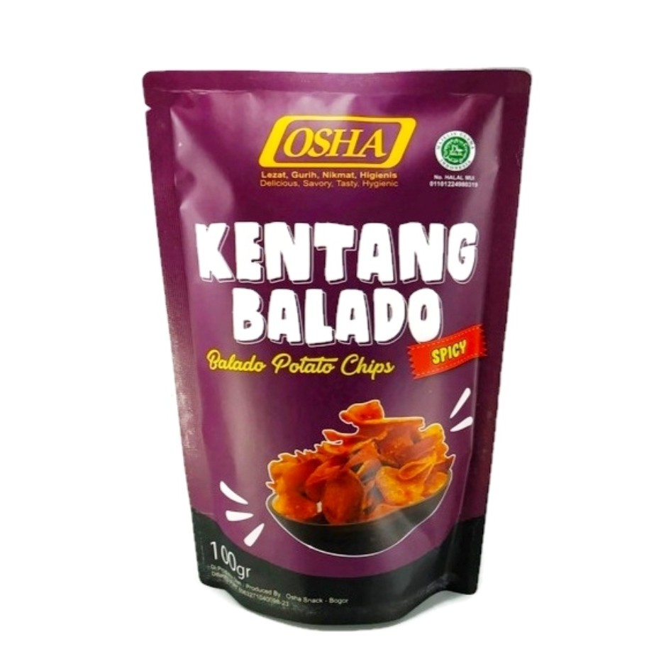 

Keripik Kentang Balado 100 gr, gurih pedas, renyah dan cemilan enak. Ganti lauk, home made,Bogor