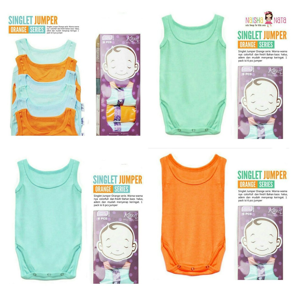 KAZEL SINGLET JUMPER NEW COLOR BAJU ANAK / TANKTOP JUMPER / BAJU BAYI ( 1 PCS /  6 PCS )