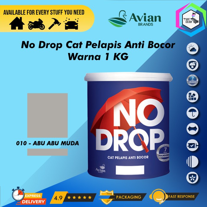 NO DROP Cat Pelapis Anti Bocor 1kg - 010 Abu Muda