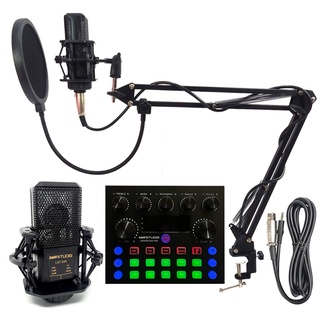 TaffSTUDIO GMark Microphone Condenser Professional Recording - LGT240 Plus Pop filter dan Stand mic