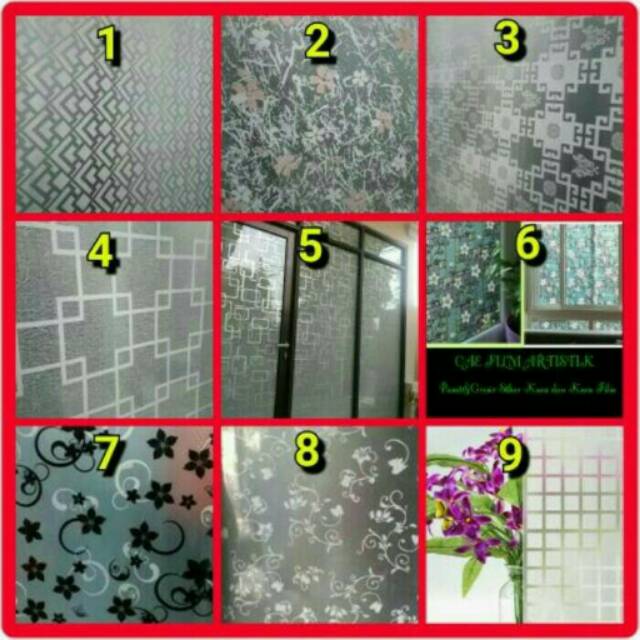 Stiker kaca motif/sticker kaca rumah/jendela/partisi/kamar msndi/kantor/toko/fariasi sticker kaca/