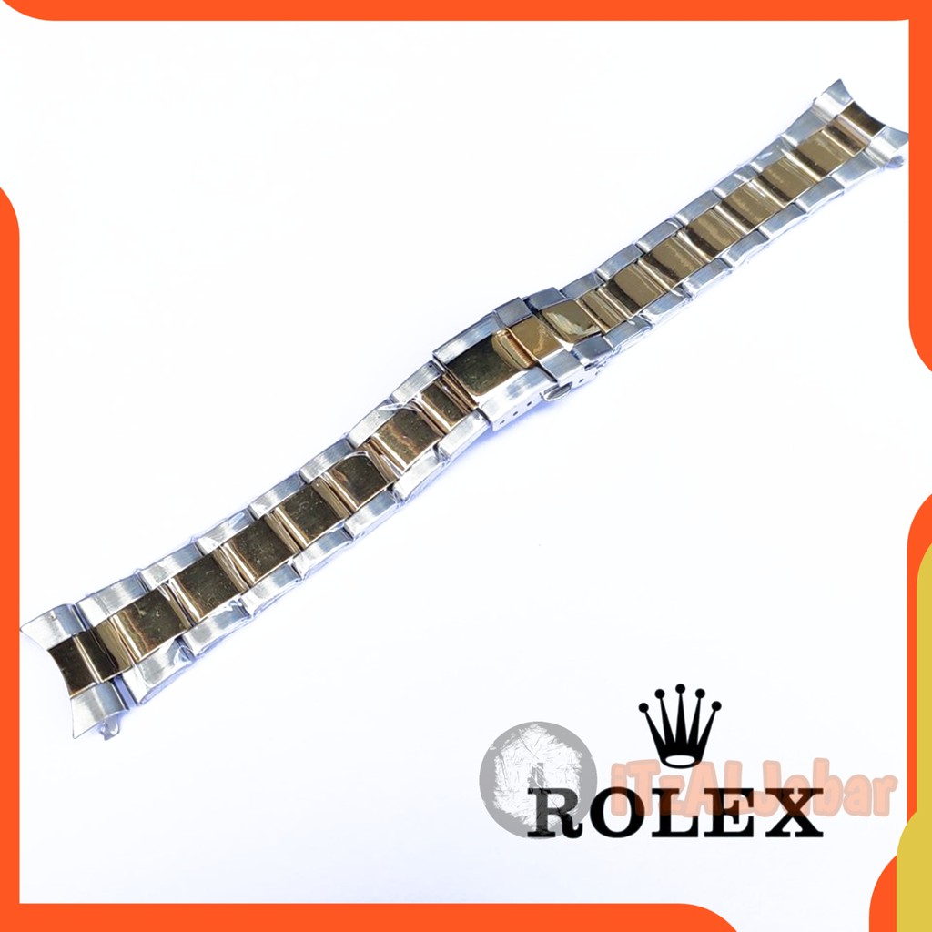 Tali jam tangan Rolex Daytona 20 mm Stainless strap Silver gold