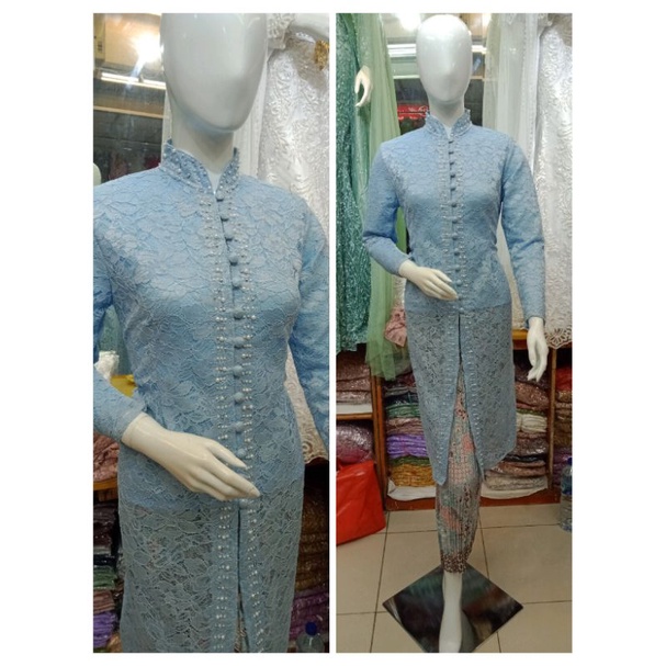 kebaya ibu besan model tunik(full puring)-Baju y aja,baby blue