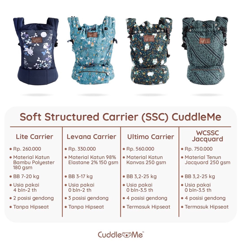 CuddleMe Baby Ultimo Carrier Gendongan Bayi Hipseat WCSSC Ultimo Jacquard