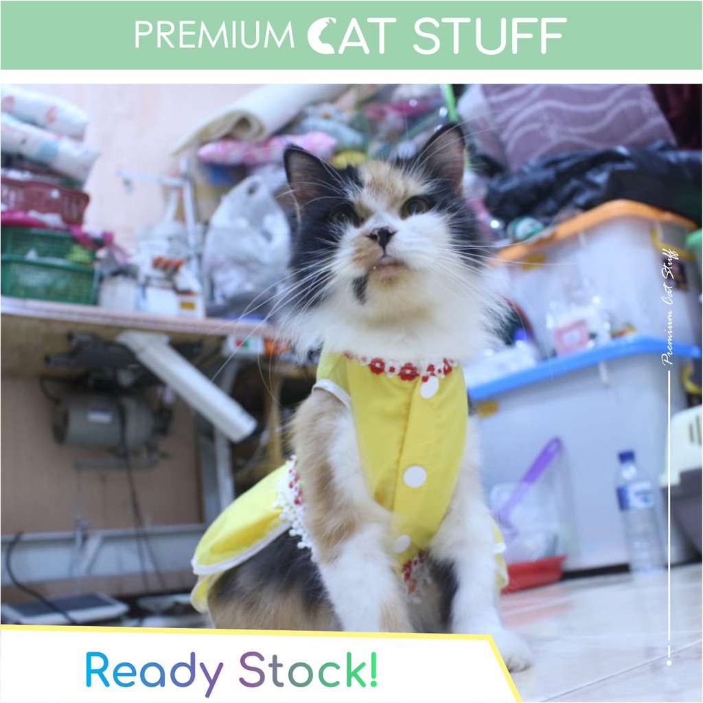 Premium Cat Stuff #12 | Dress Kuning code no. 12 / Dress kucing kualitas terbaik size S-XL