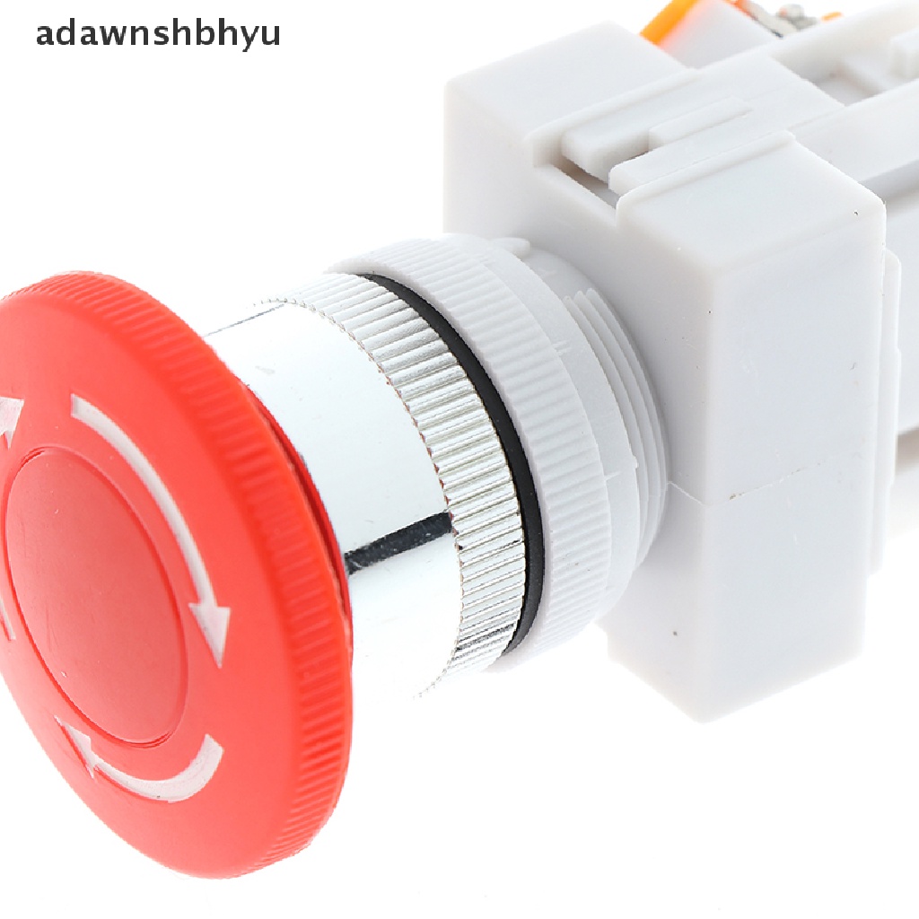 Adawnshbhyu 1Pc Tutup Jamur Merah Biasanya Tertutup Emergency Stop Push Switch Tombol 10A LAY37