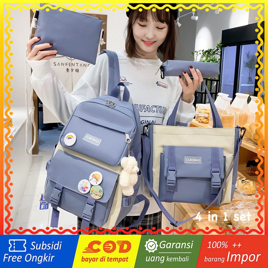 WYK116 Tas Lengkap 4 in 1 Set Ransel Wanita CLBDBAG Impor TKM