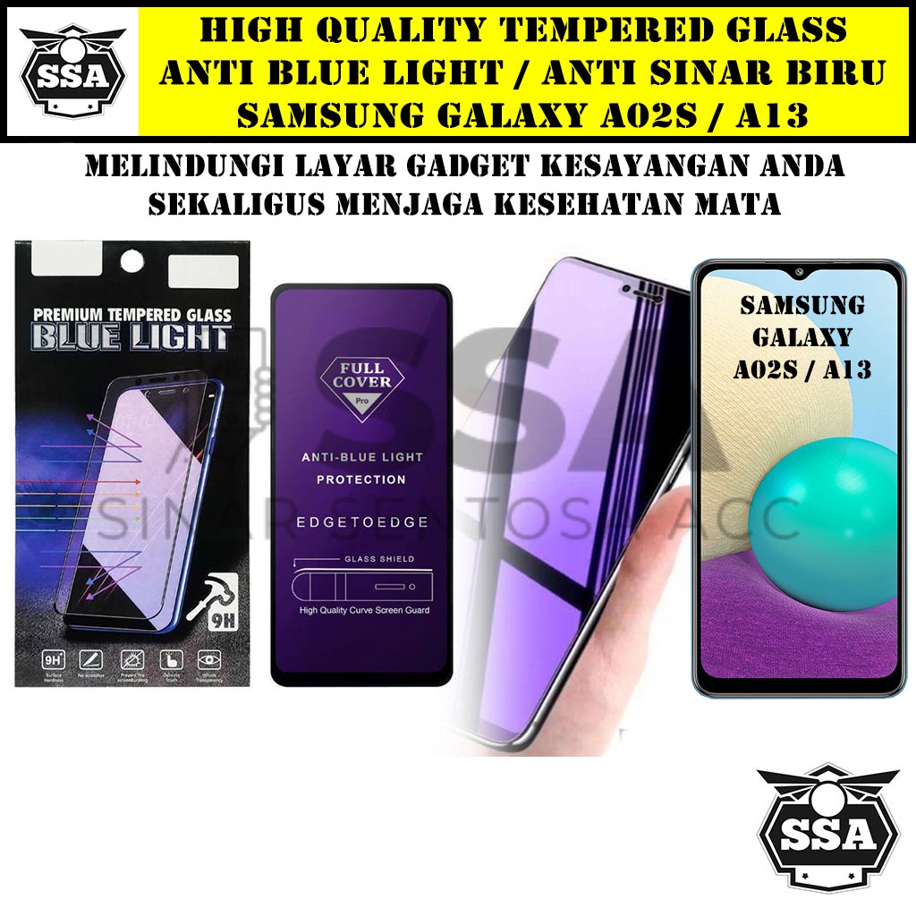 Tempered Glass Samsung Galaxy A02S / A13 A 02S Anti Blue Light Anti Sinar Biru Ori Original Hp Pelindung Layar Temper Anti Lecet Gores TG Murah Berkualitas