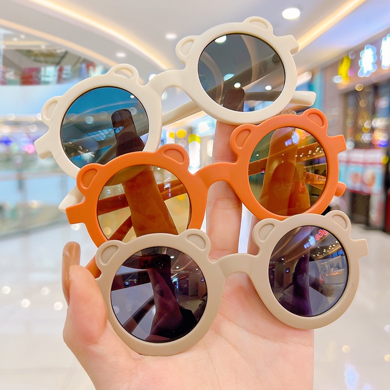 [✅Ready Stock]Kacamata Anak Laki Laki Kaca Mata Hitam Bayi Berjemur Bingkai Bulat UV400 Anti Ultraviolet Untuk Anak/Laki-Laki Perempuan/Bayi-3