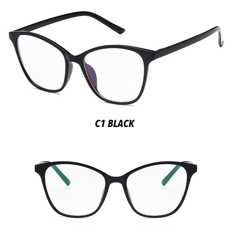 (YUZHU) Bayar di Tempat INS Fashion Oversized Mata Kucing Wanita Kacamata Women Eyeglasses