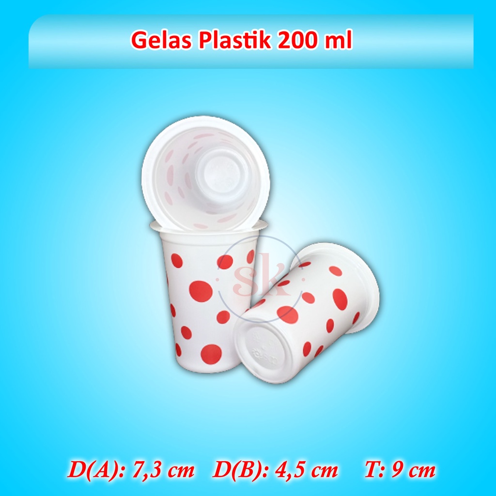 Jual Gelas Plastik Bola Bola Cup Plastik Motif Polkadot 200 Ml Shopee Indonesia 9607