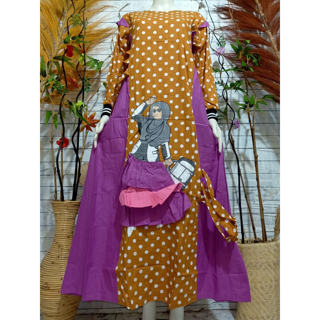 LANGSUNG KIRIM gamis polkadot chitato/gamis katun jepang premium polkadot