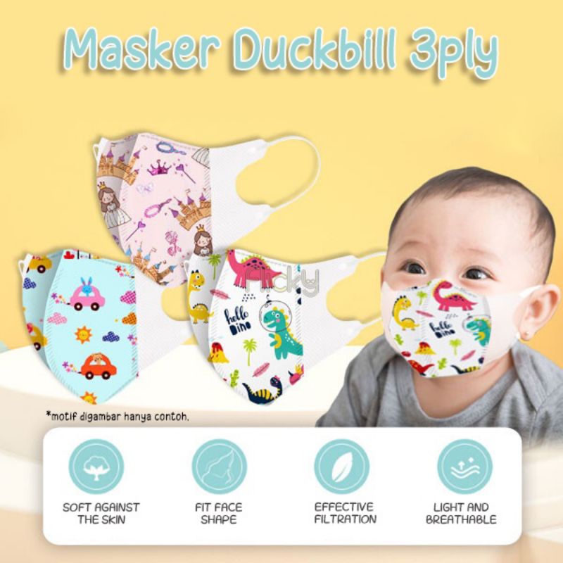 Masker Ducbill Bayi 1-3tahun / Masker Balita / Masker Anak Lucu Murah