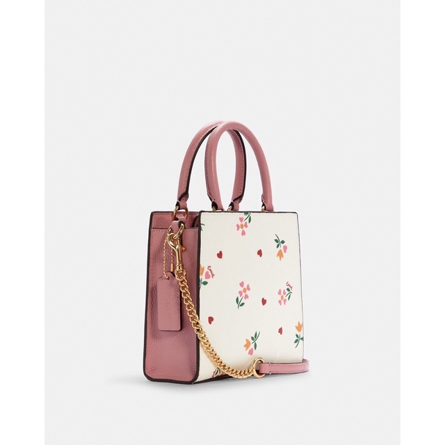 Coach Mini Pepper Crossbody With Heart Petal Print (C7599)