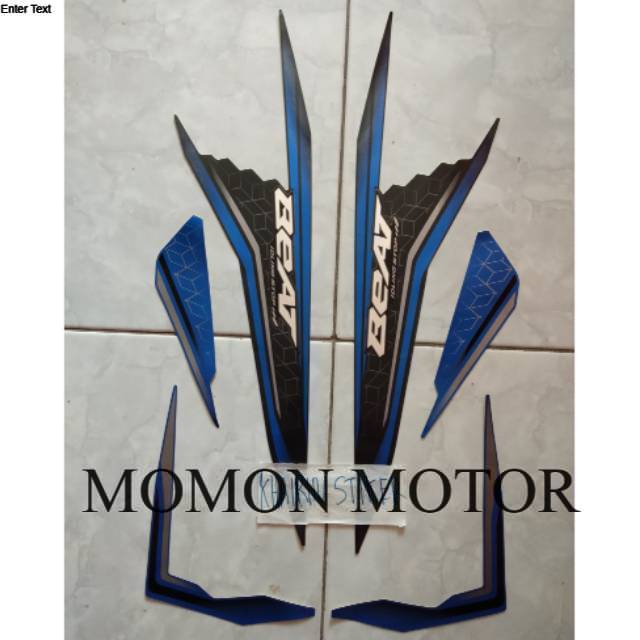 Striping stiker beat biru hitam iss idling stop 2020