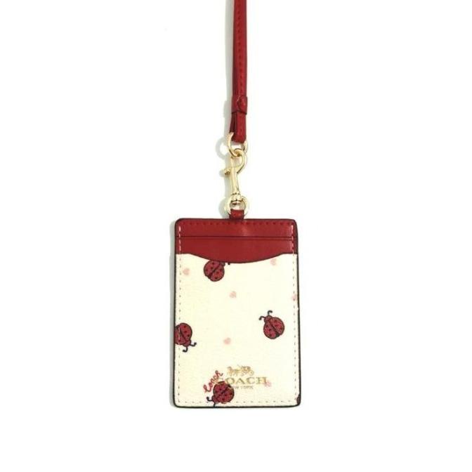 

COACH Id Lanyard Ladybug Signature Canvas 100% AUTHENTIC!