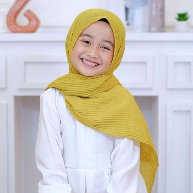 Pashmina plisket anak perempuan/hijab anak usia 4 sampai 20 tahun