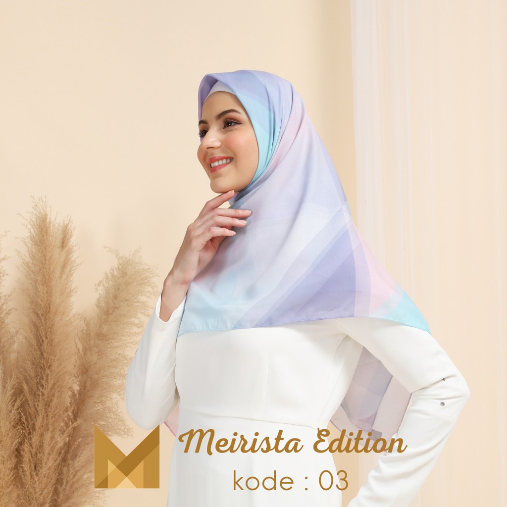 Meirista Hijab Edition 03 | Kerudung Segi Empat Lasercut Segiempat Voal Premium Printing Motif