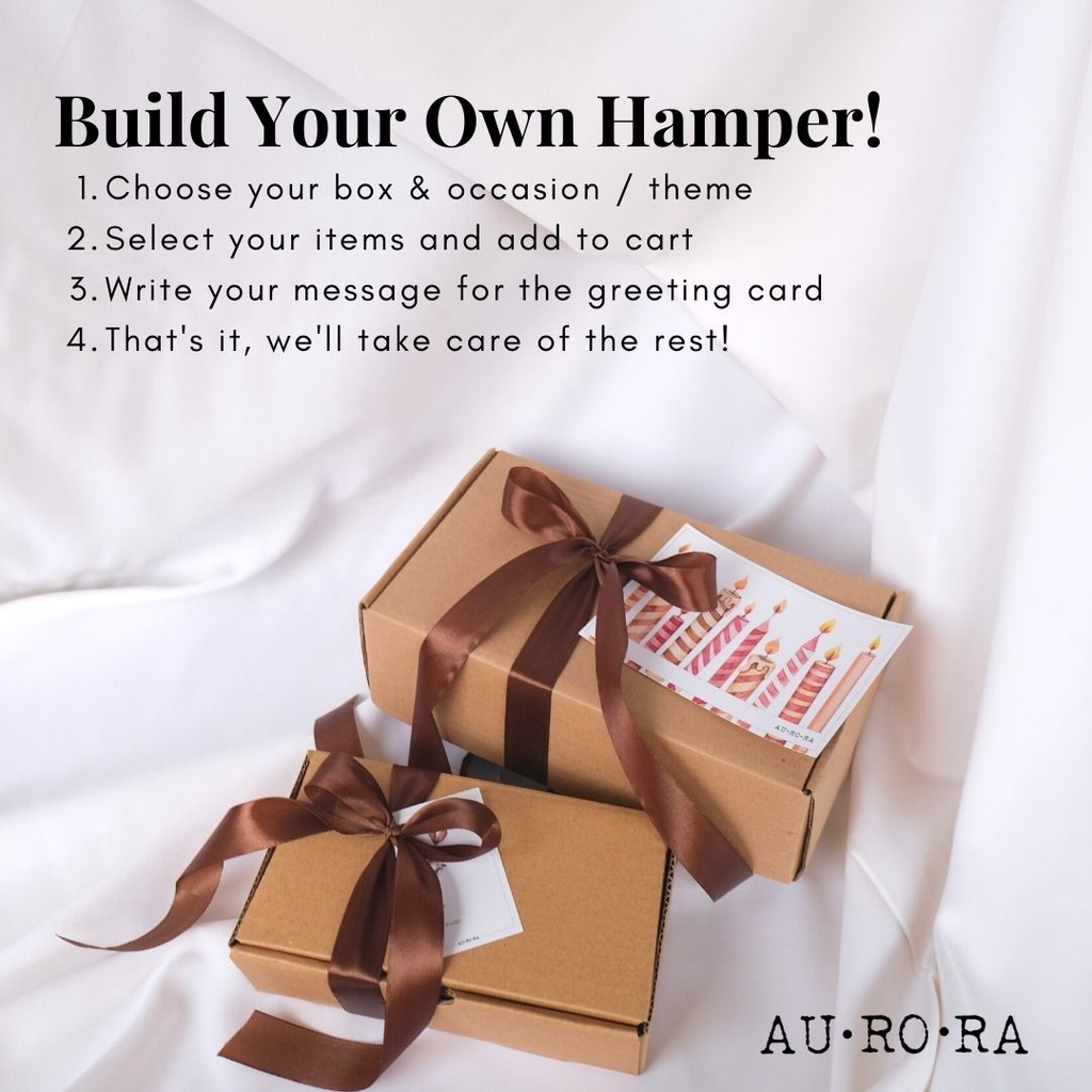 

Build Your Own Hamper - Corrugated Box Gift Set (Box, Greeting Card, Tag, Ribbon) TANPA ISI
