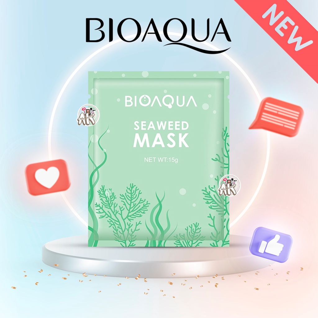 BIOAQUA SEAWEED SHEET MASK HYDRATING BRIGHTENING FACE MASK 15GR