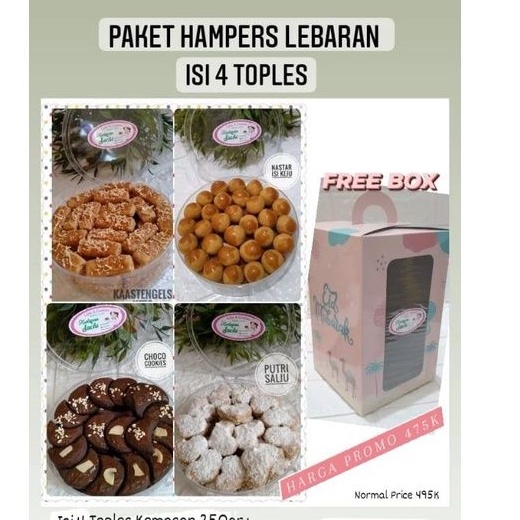 

Paket Hampers Lebaran Keto Cookies Isi 4 Toples