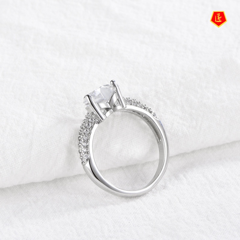 [Ready Stock]Fashion Personality Platinum Diamond Ring