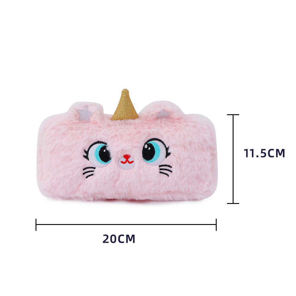 Tempat pensil Unicorn bulu Caticorn kotak pensil bulu anak perempuan anak Paud Tk SD import kado ultah anak perempuan