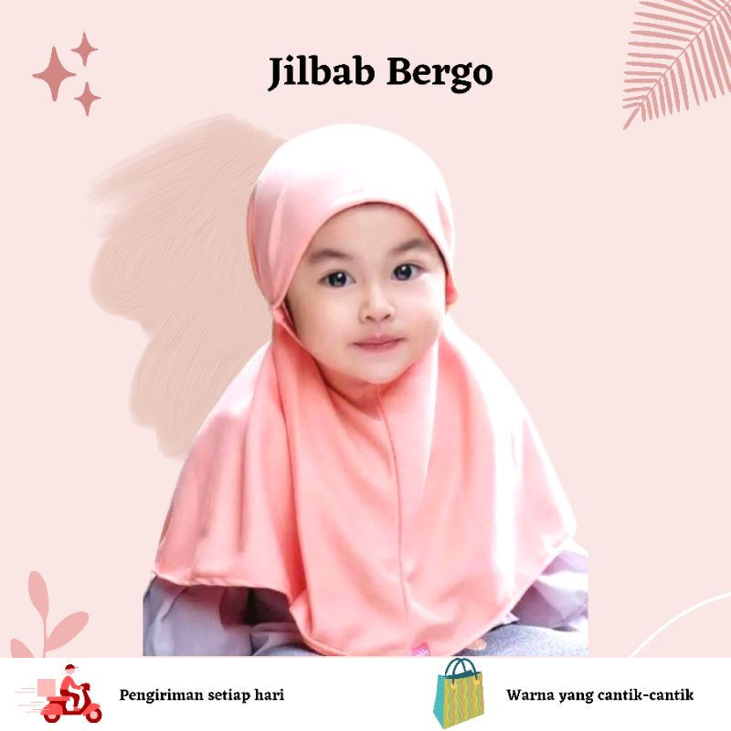 Jilbab Bergo Bayi / hijab anak daily / kerudung baby 0-3 tahun