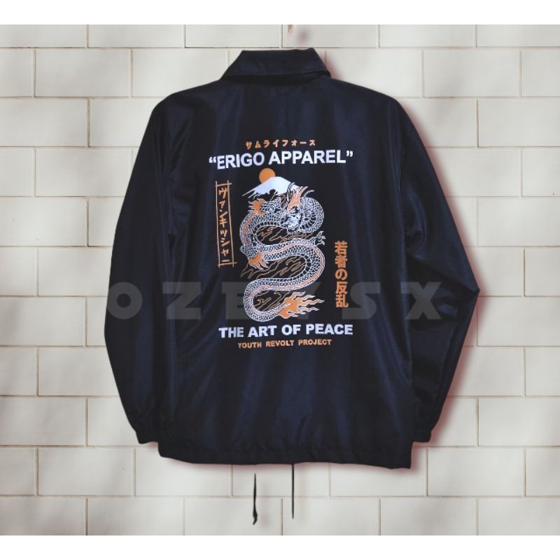 JAKET COACH NAGA/JAKET MURAH NAGA/COACH LOKAL/COACH DRAGON/JAKET KEREN/JAKET PARASUT/JAKET KEKINIAN-HITAM NAGA