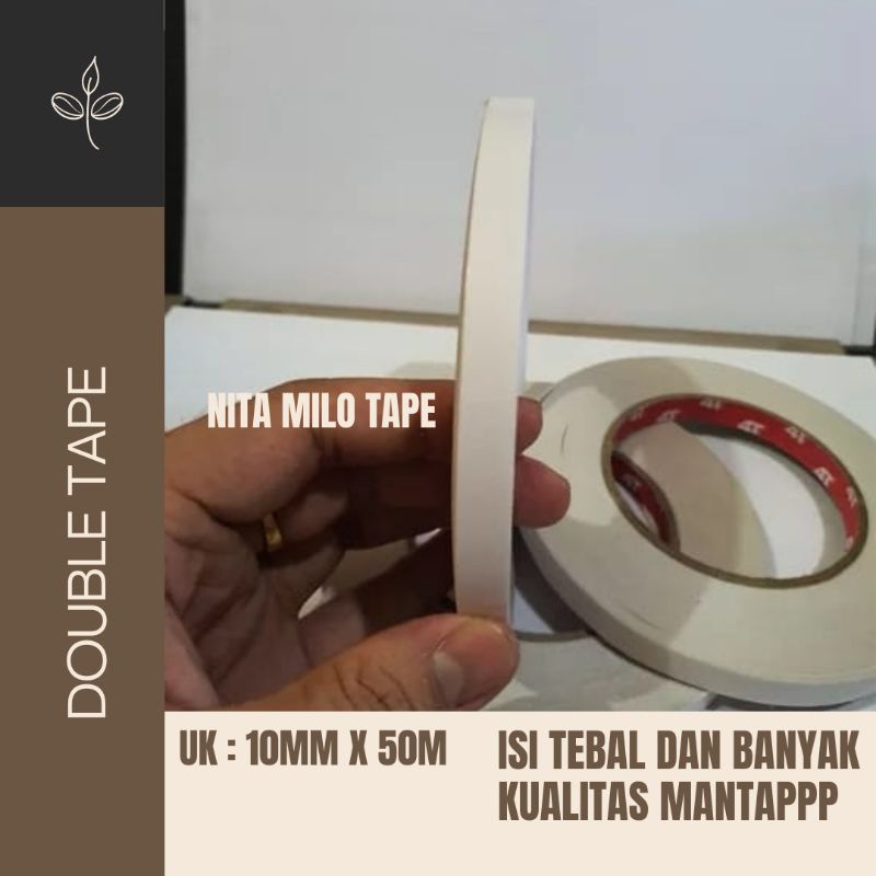 

Double Tape 10mm x 50m isi panjang dan banyak kualitas bagus