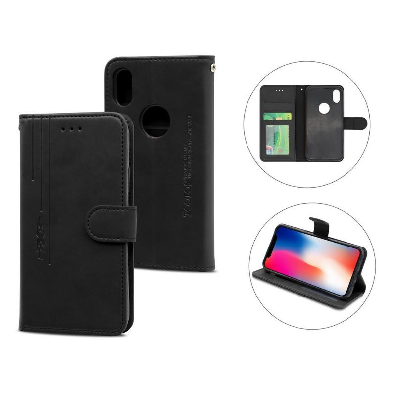 FLIP CASE IPHONE X FLIP LEATHER POLOS MURAH