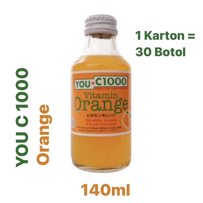 

〖YOU C 1000 Orange 140ml Botol Kaca Beling | 1 Dus / Karton - 30 Botol | Health Supplement Vitamin Orange | Healthy Inside Fresh Outside〗