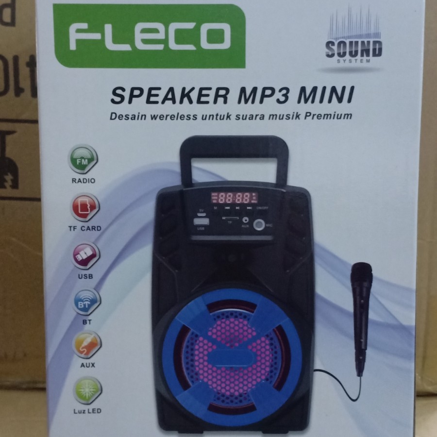 SPEAKER BLUETOOTH FLECO F-410 + 1 MIC KARAOKE FULL BASS