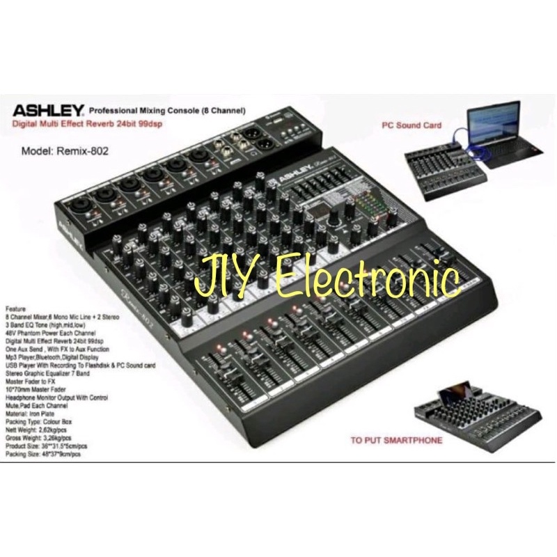 Audio Mixer Ashley 8 Channel Remix 802 Original