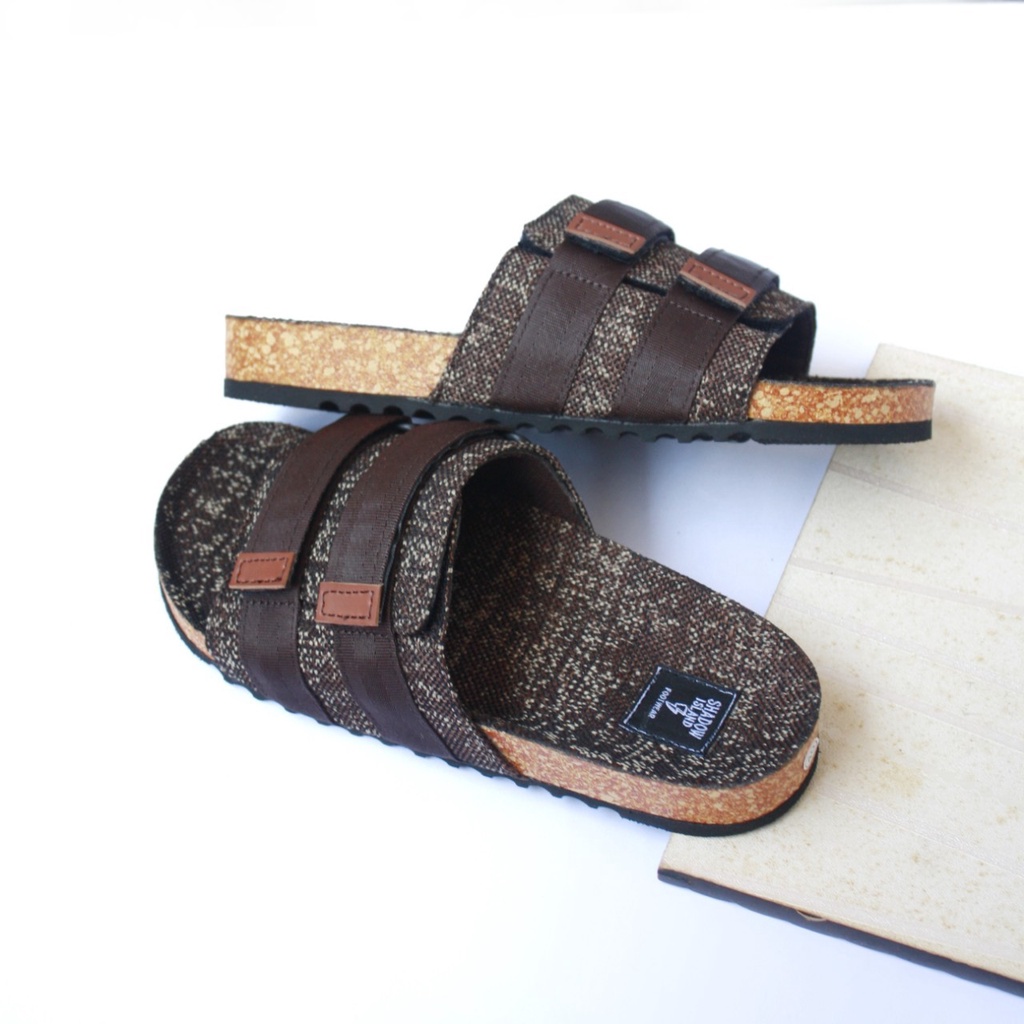 KOSKHA BLACK - Sendal Slide Pria Sandal Slide Flip Flop Selop Pria Wanita Kasual Simple Santai