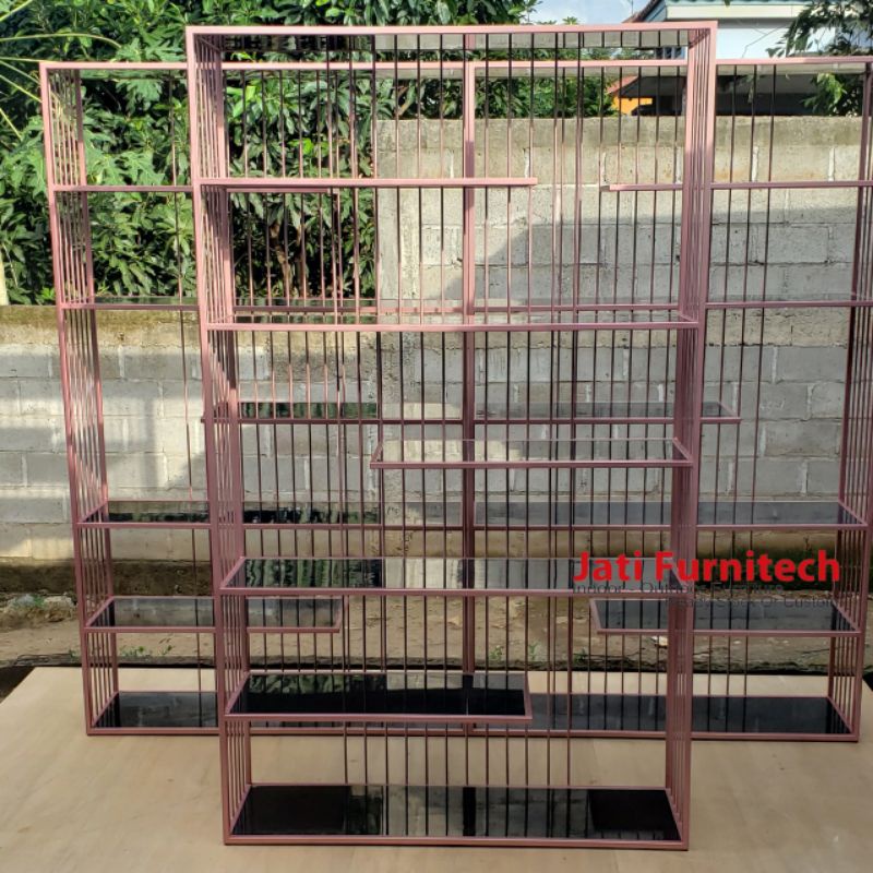 Rak Display Rose Gold - Rak Hias - Rak Partisi