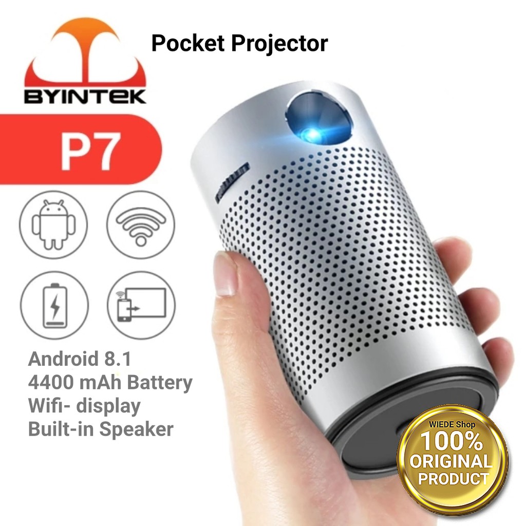 BYINTEK UFO P7 Smart Pocket Projector 4K Android Wifi Proyektor ORIGINAL